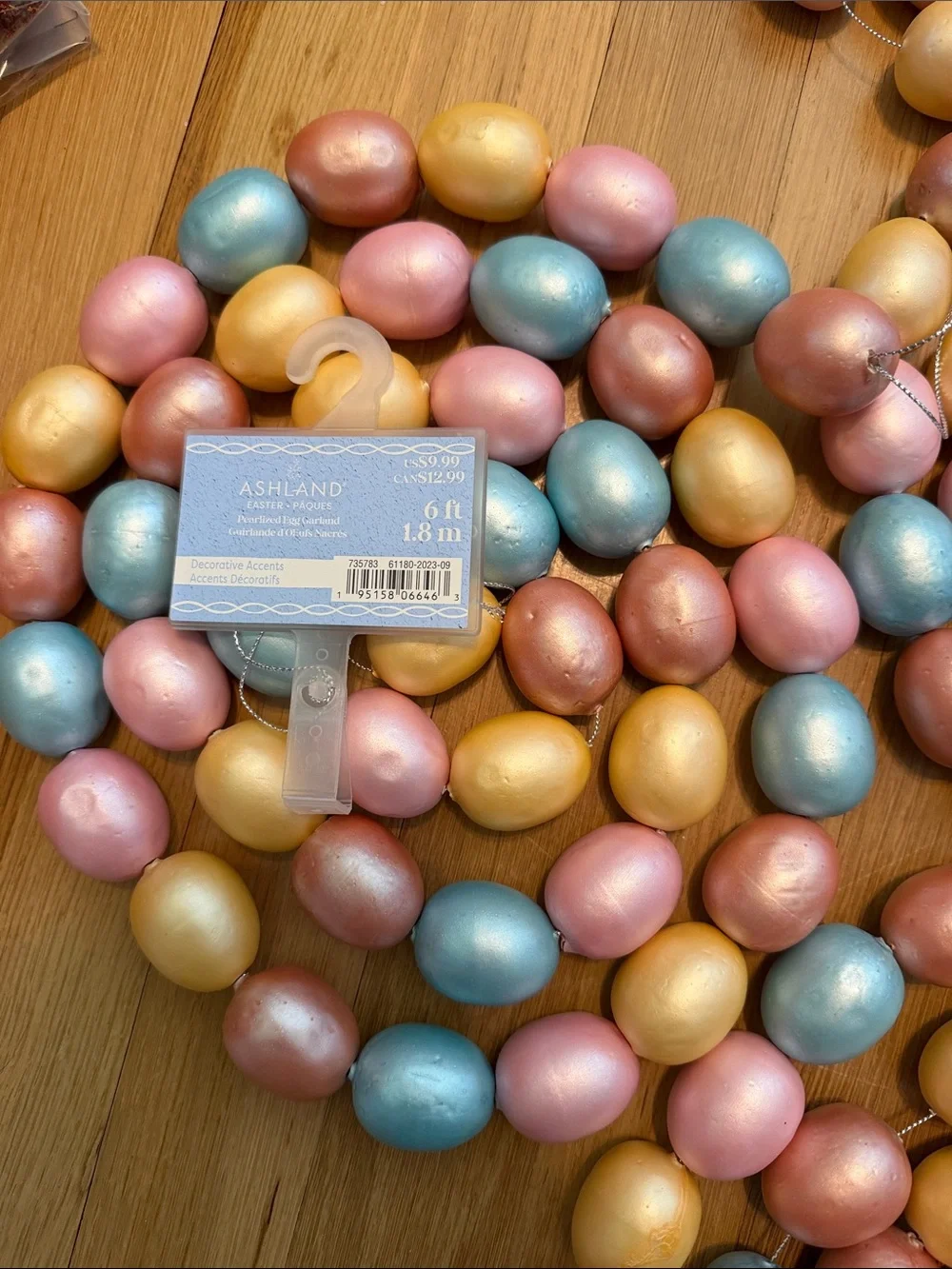 NWT Bundle of 11 Pearlized Easter Egg Garlands - 66ft Total 🐣 🌼